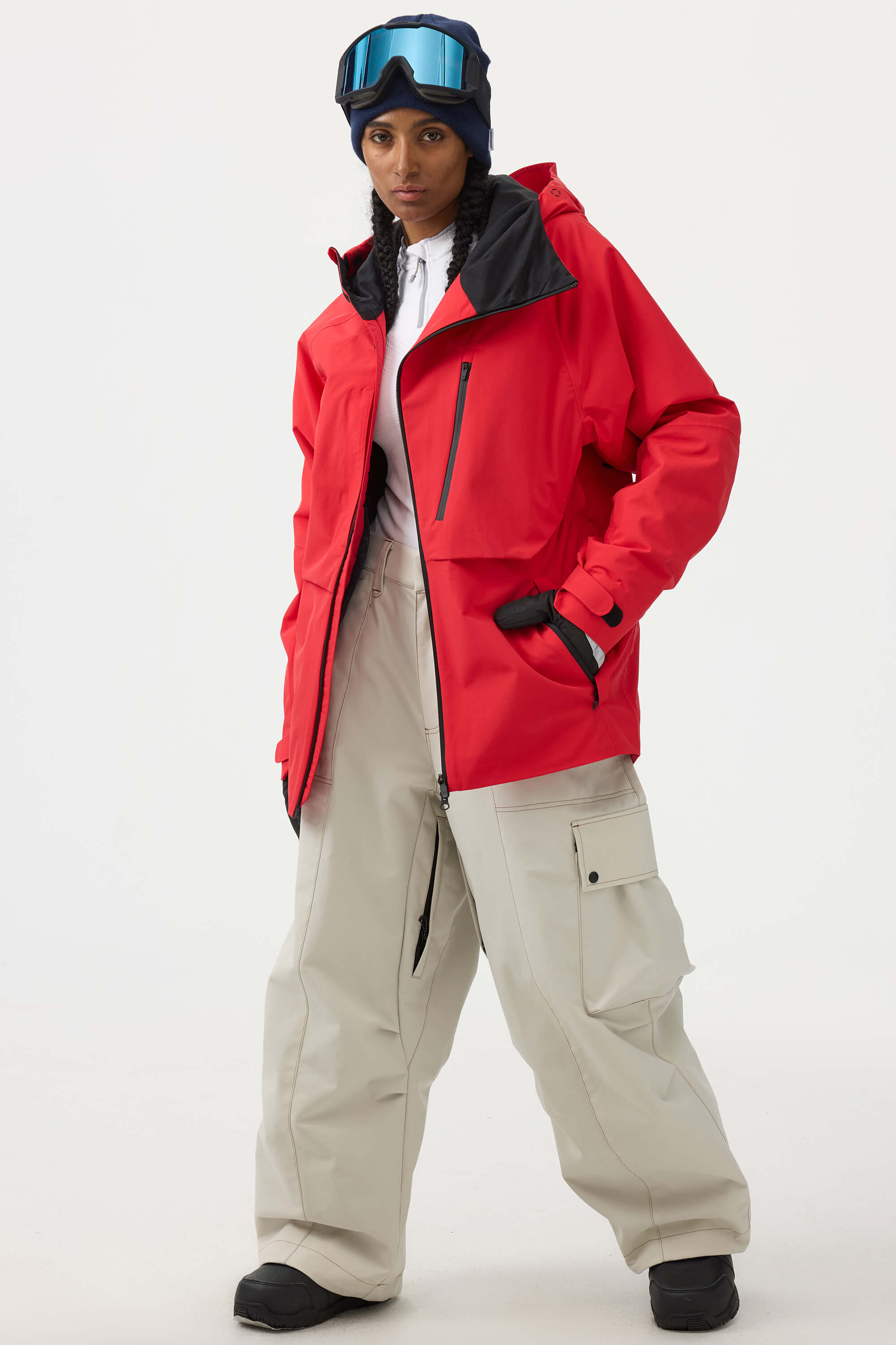 Women's Camouflage Multi-Pocket Face-Vented Ski Jacket Fully Waterproof Snow Jacket