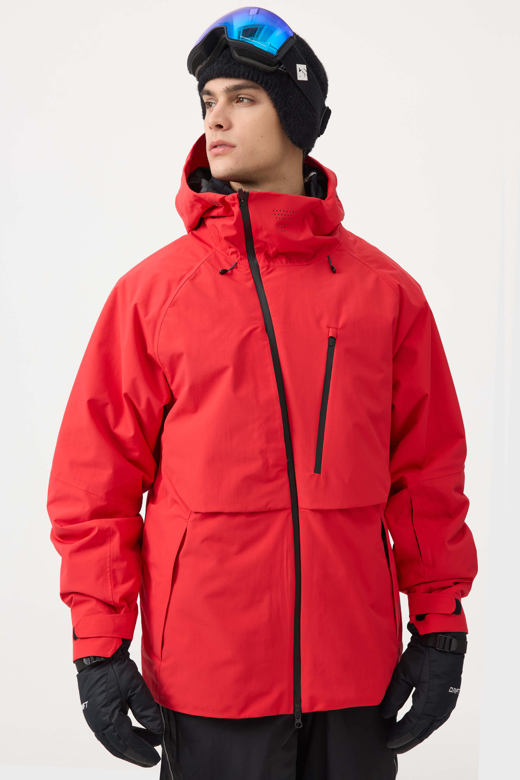 Men's Lavender Multi-Pocket Face-Vented Ski Jacket Fully Waterproof Snow Jacket