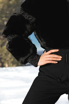 White Elegant Faux-Fur One-Piece Ski Suit Snowboard Suit