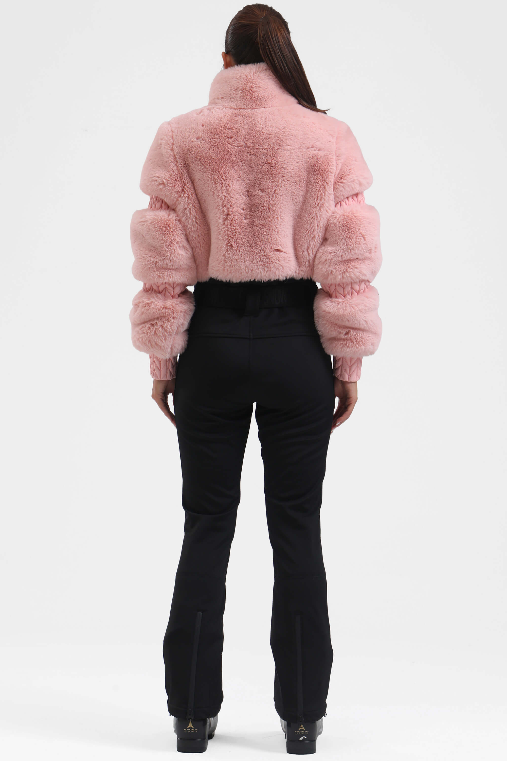 Magenta Elegant Faux-Fur One-Piece Ski Suit Snowboard Suit