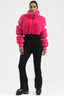Elegant Women's Magenta Faux-Fur Ski Suit One-Piece Snowboard Suit - Gsou Snow