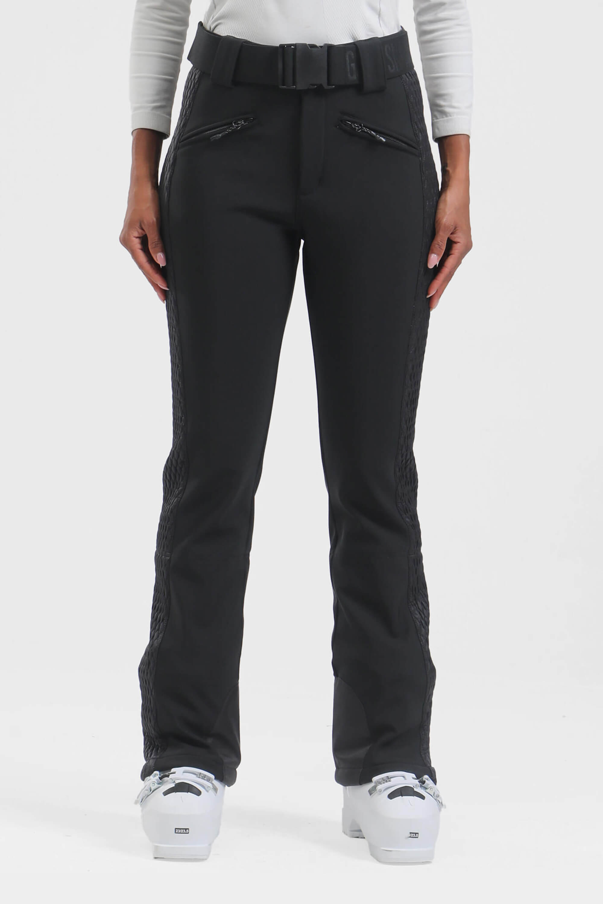 Women's Dark Brown Wearable Padded Stretch Ski Pants Slim Fit Snow Pants - Gsou Snow