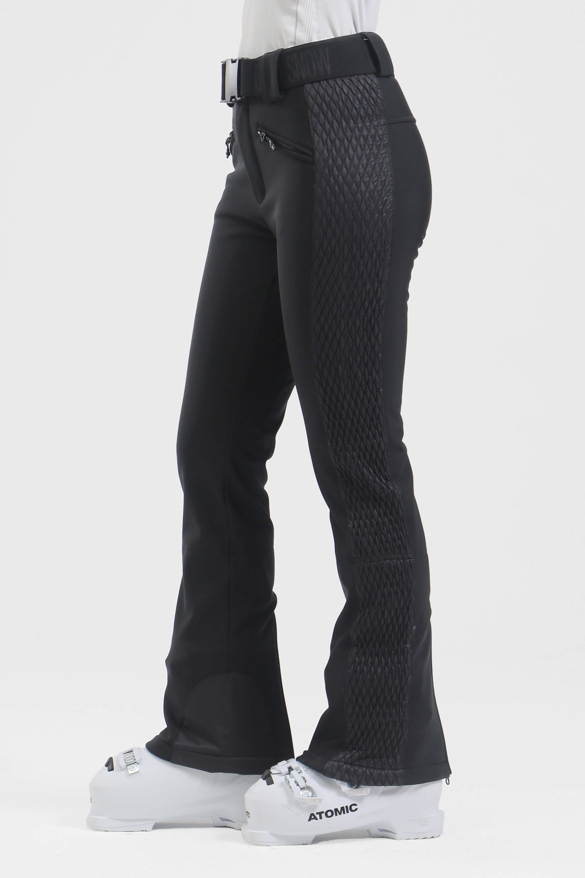 Women's White Wearable Padded Stretch Ski Pants Slim Fit Snow Pants - Gsou Snow