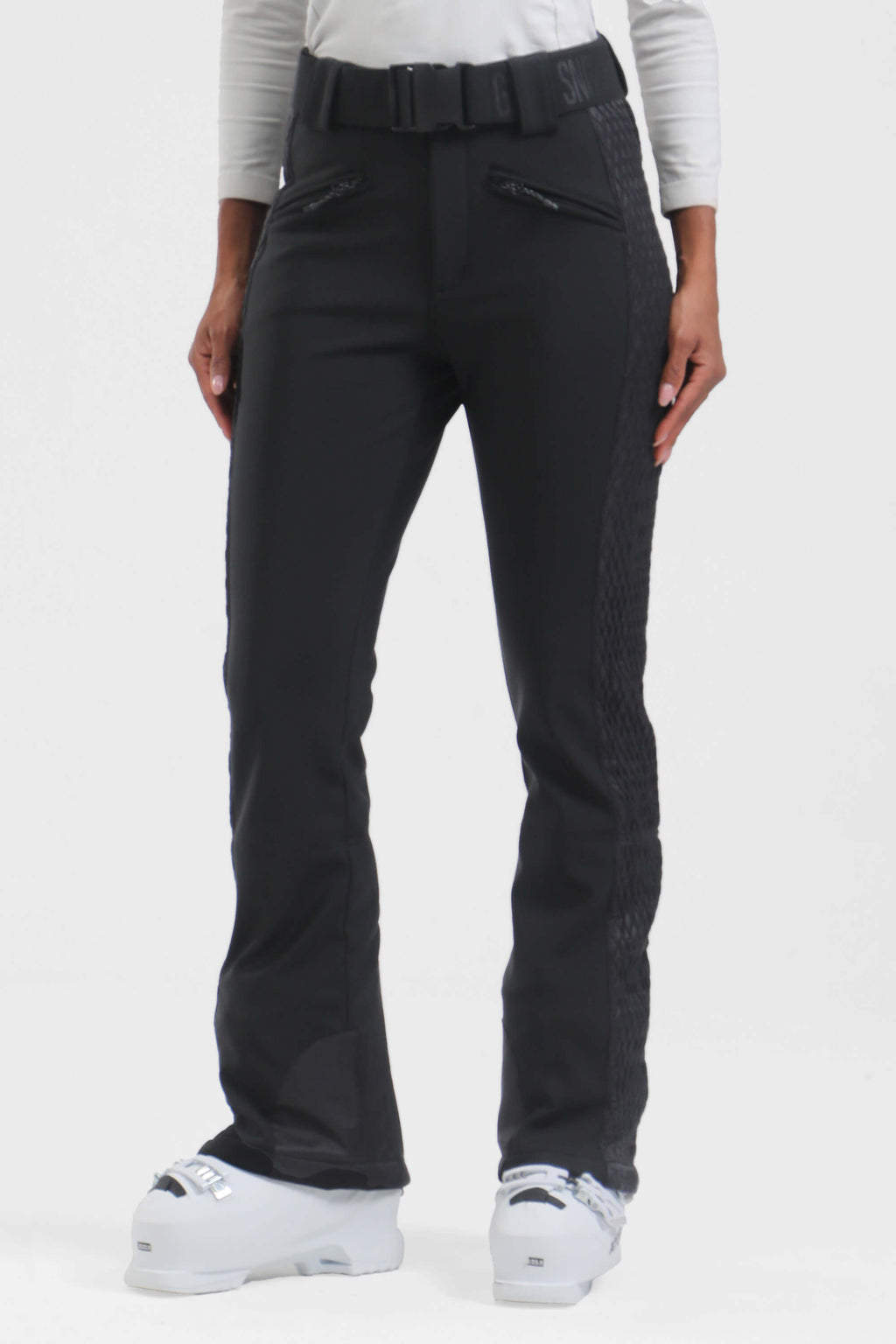 Women's Dark Brown Wearable Padded Stretch Ski Pants Slim Fit Snow Pants - Gsou Snow