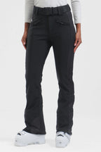 Women's White Wearable Padded Stretch Ski Pants Slim Fit Snow Pants - Gsou Snow