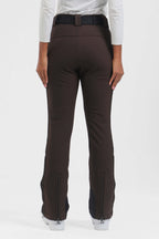 Women's Black Padded Stretch Slim-Fit Ski Pants Snow Pants