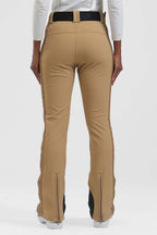 Women's White Padded Stretch Slim-Fit Ski Pants Snow Pants