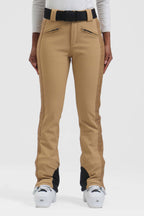 Women's Black Padded Stretch Slim-Fit Ski Pants Snow Pants