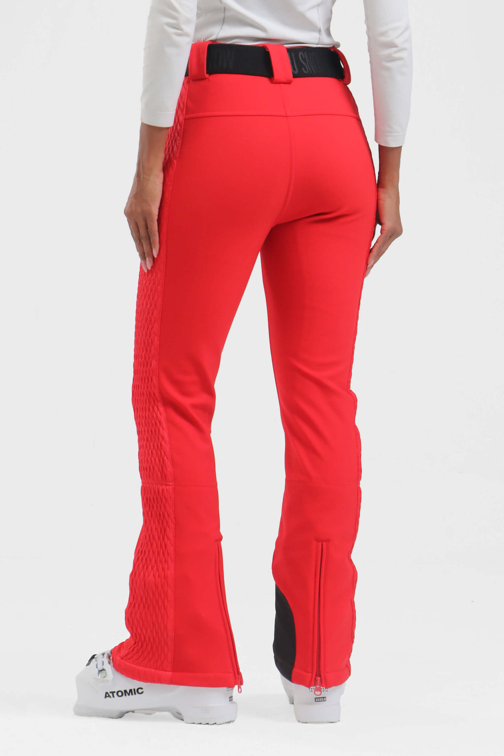 Women's Black Padded Stretch Slim-Fit Ski Pants Snow Pants