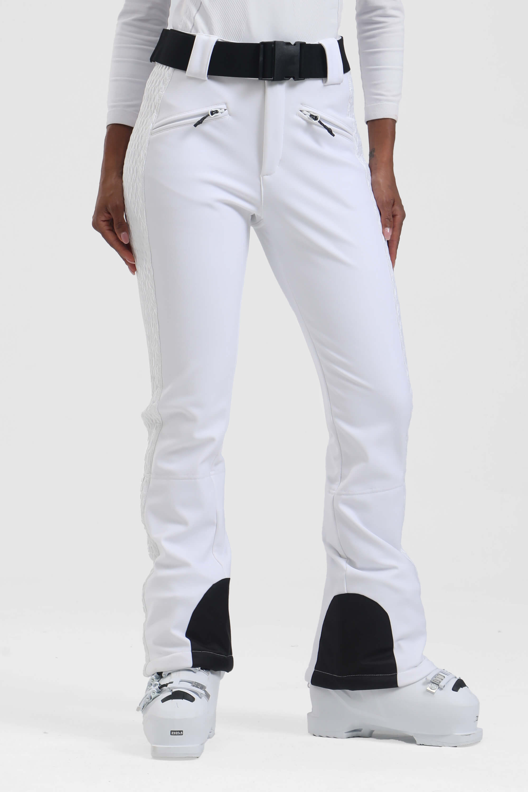 Women's Dark Brown Wearable Padded Stretch Ski Pants Slim Fit Snow Pants - Gsou Snow