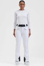 Women's Neon Red Wearable Padded Stretch Ski Pants Slim Fit Snow Pants - Gsou Snow