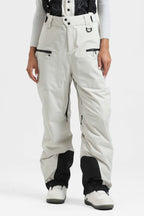 Women's Rose Insulated Baggy Ski Pants With Detachable Suspenders Snow Pants