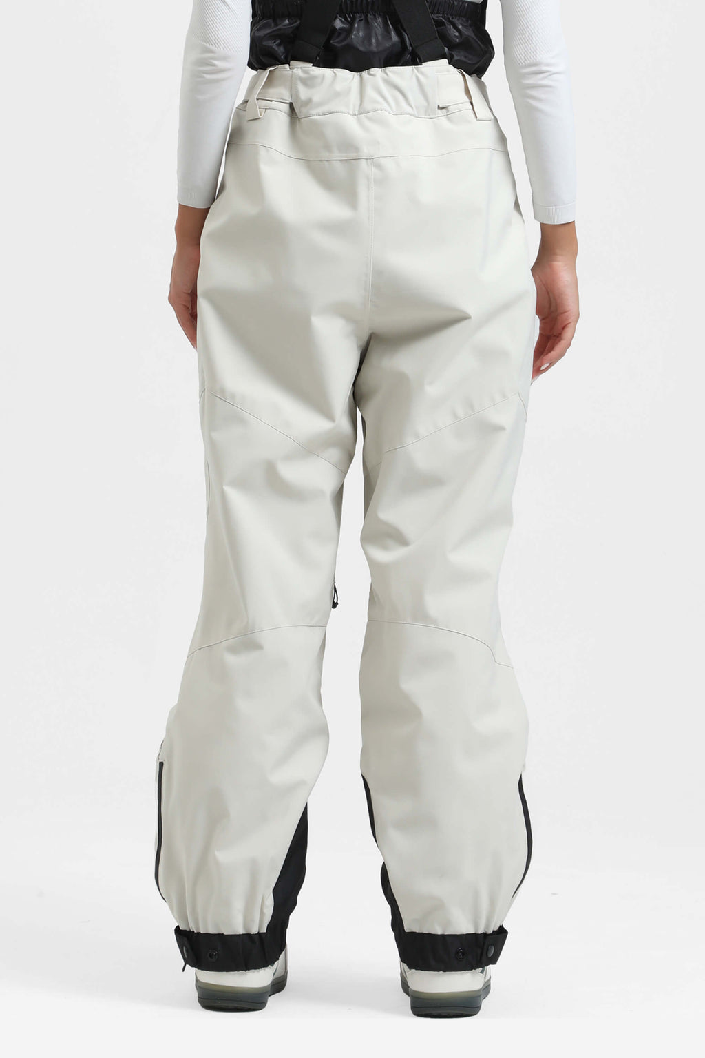 Women's Lavender Insulated Baggy Ski Pants With Detachable Suspenders Snow Pants