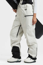 Women's Rose Insulated Baggy Ski Pants With Detachable Suspenders Snow Pants