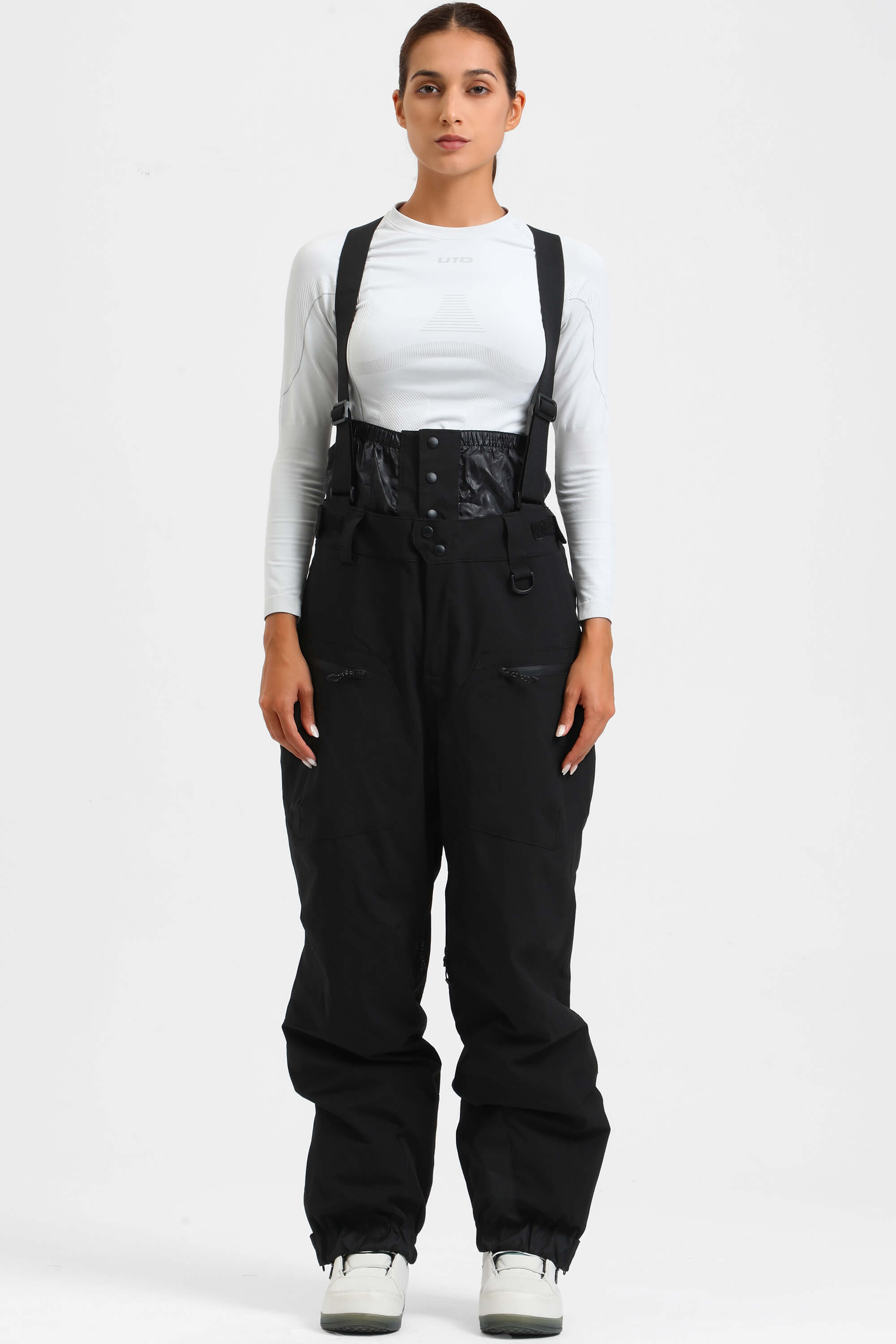 Women's Neon Red Insulated Baggy Snow Pants With Detachable Suspenders Ski Pants - Gsou Snow