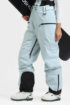 Women's Pink Insulated Baggy Snow Pants With Detachable Suspenders Ski Pants - Gsou Snow