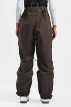 Women's Rose Insulated Baggy Ski Pants With Detachable Suspenders Snow Pants