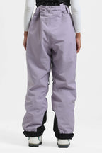 Women's Black Insulated Baggy Ski Pants With Detachable Suspenders Snow Pants