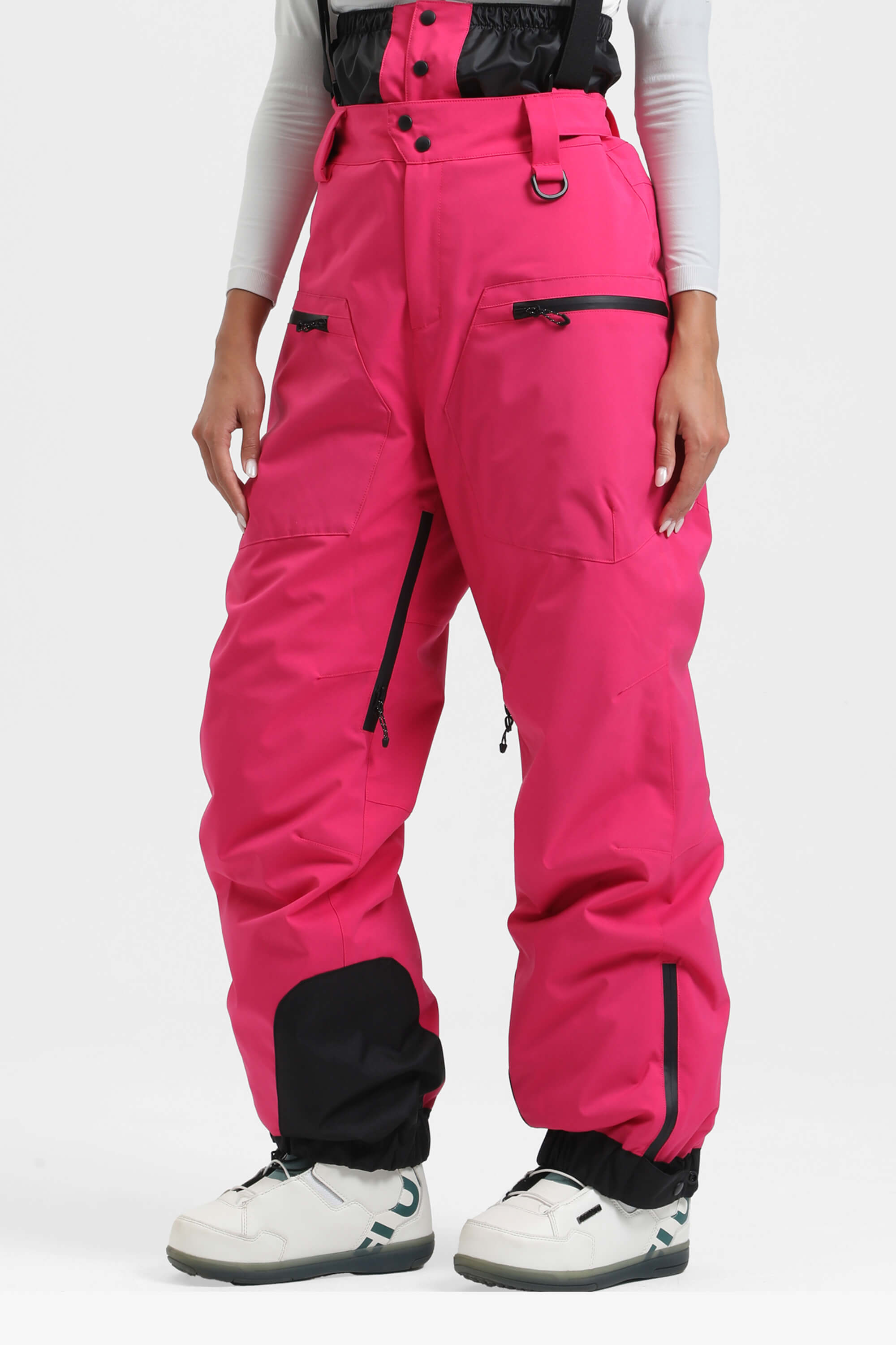 Women's Rose Insulated Baggy Ski Pants With Detachable Suspenders Snow Pants Main image