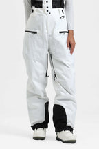 Women's Black Insulated Baggy Snow Pants With Detachable Suspenders Ski Pants - Gsou Snow