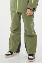 Kids’ Khaki Insulated Snow Pants With Suspenders Ski Pants - Gsou Snow