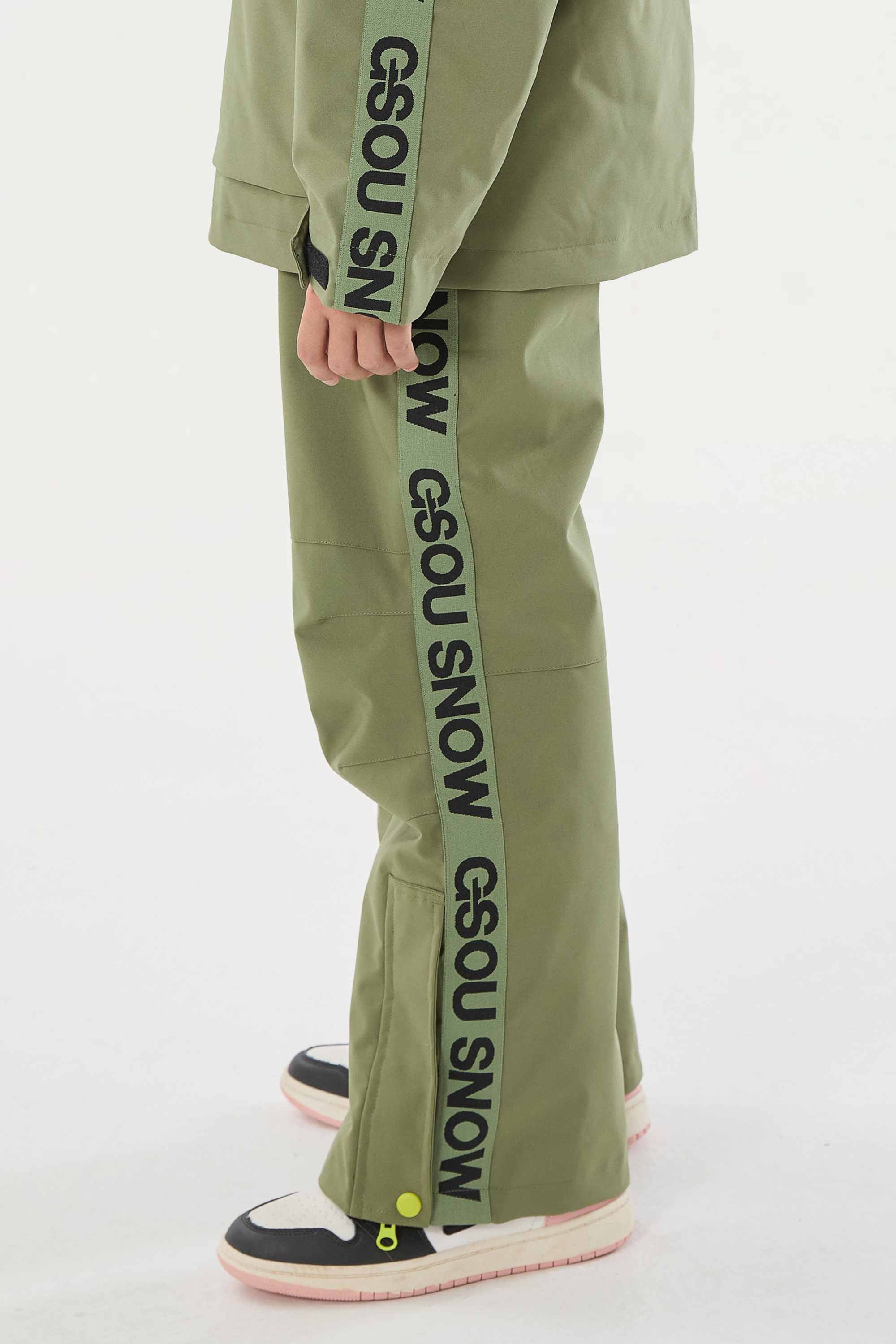 Black Insulated Ski Pants With Suspenders Snow Pants