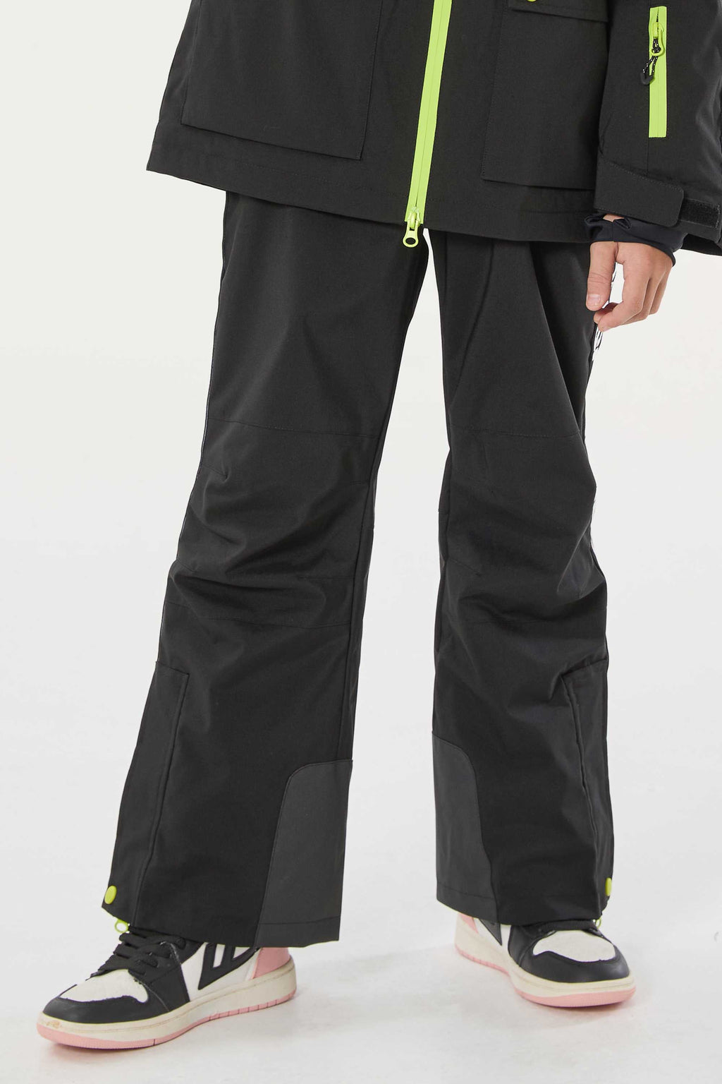 Navy Blue Insulated Ski Pants With Suspenders Snow Pants