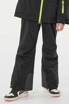 Army Green Insulated Ski Pants With Suspenders Snow Pants
