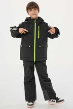 Kids’ Off White Insulated Snow Pants With Suspenders Ski Pants - Gsou Snow