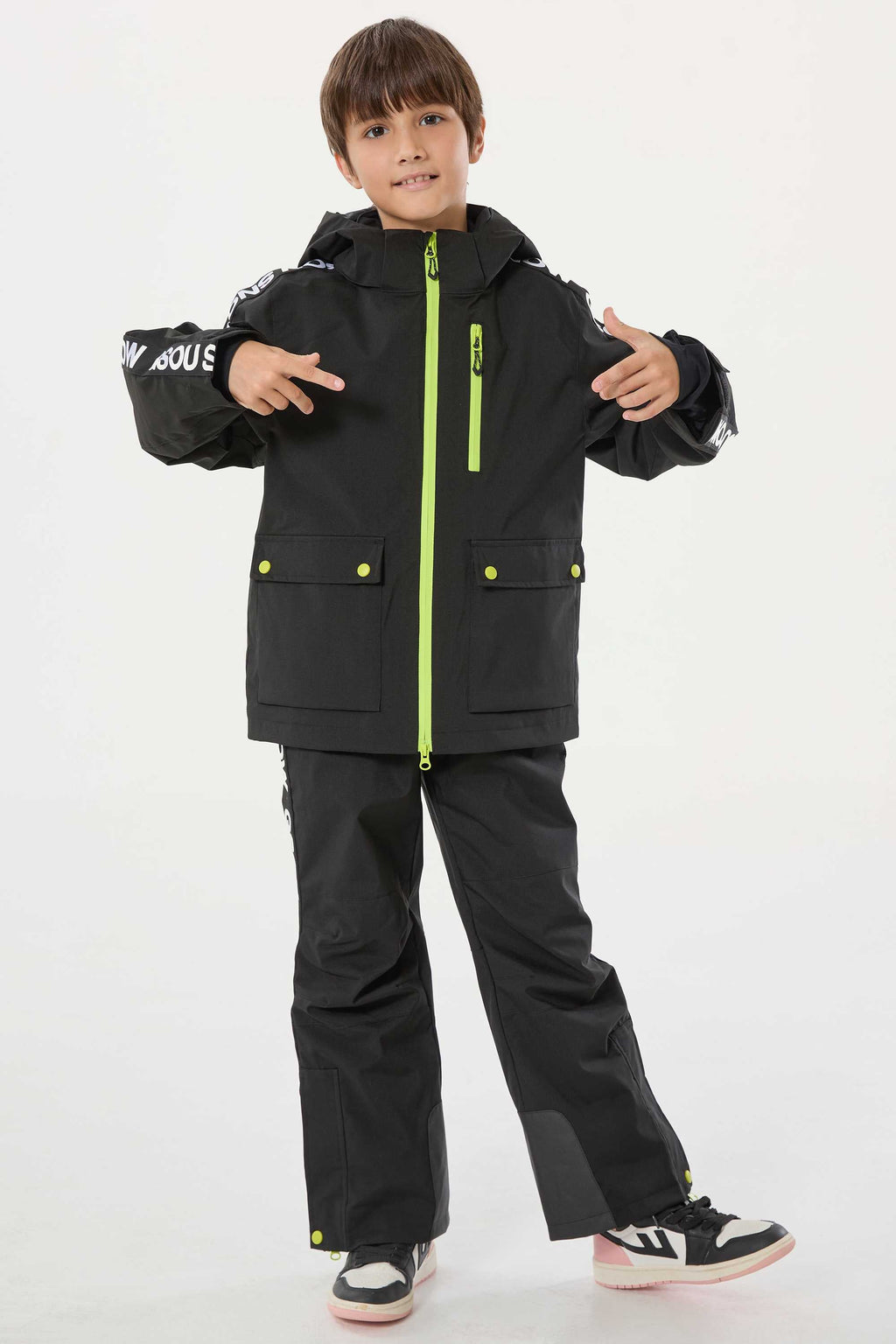 Khaki Insulated Ski Pants With Suspenders Snow Pants