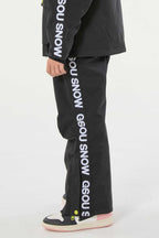 Khaki Insulated Ski Pants With Suspenders Snow Pants
