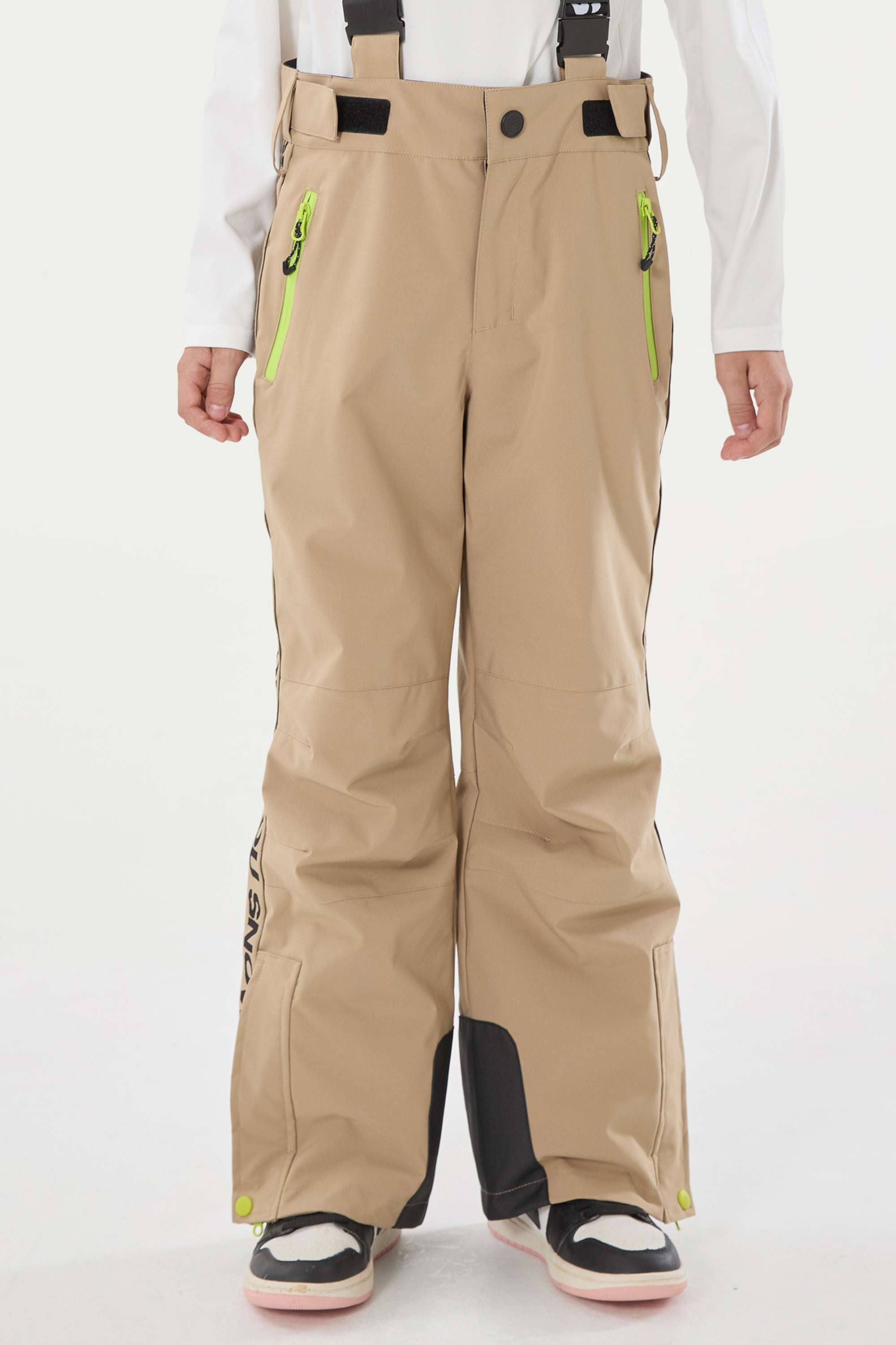Black Insulated Ski Pants With Suspenders Snow Pants
