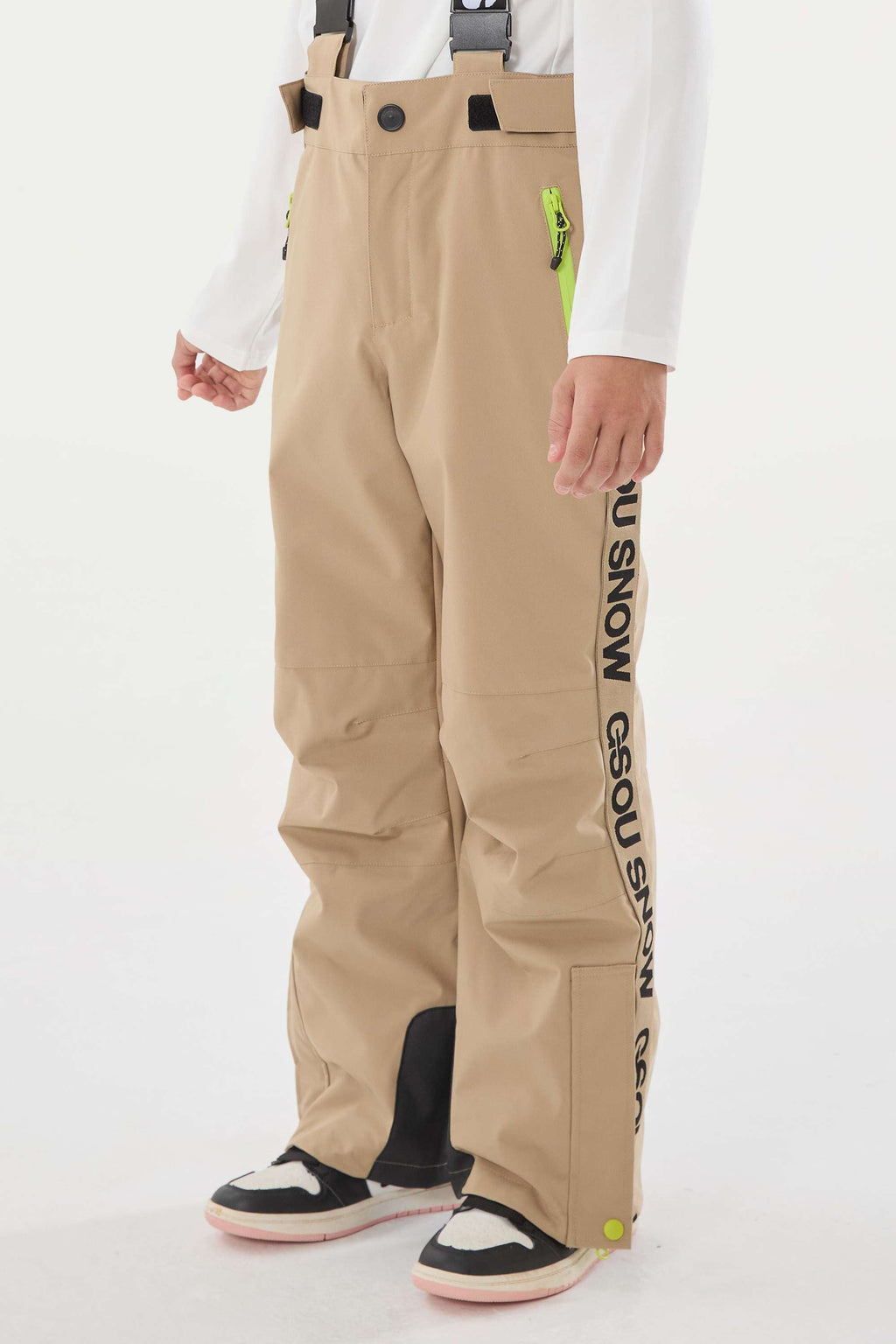 Navy Blue Insulated Ski Pants With Suspenders Snow Pants