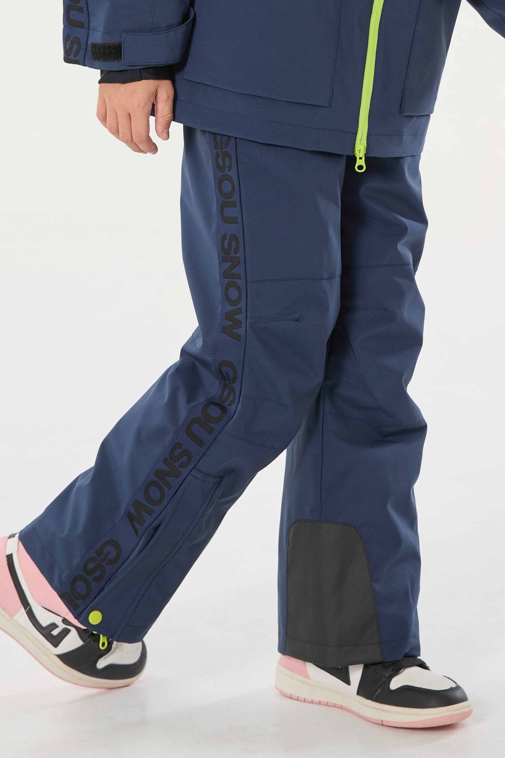Khaki Insulated Ski Pants With Suspenders Snow Pants