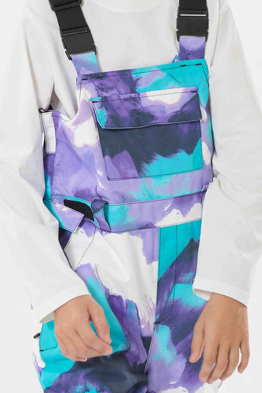Blue Tie-dye Reflective Workwear Ski Bibs Durable Snow Bibs