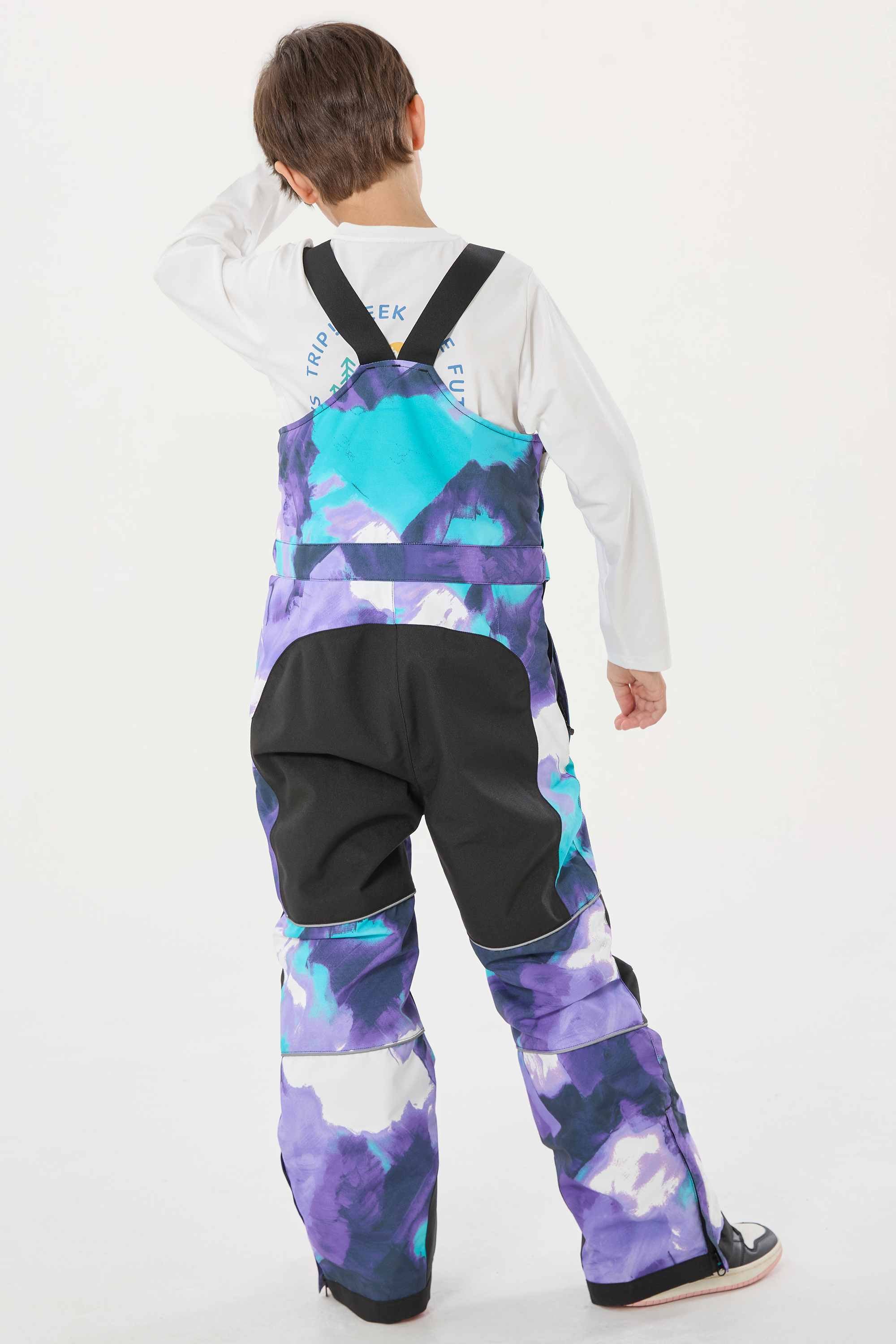 Navy Blue Reflective Workwear Ski Bibs Durable Snow Bibs