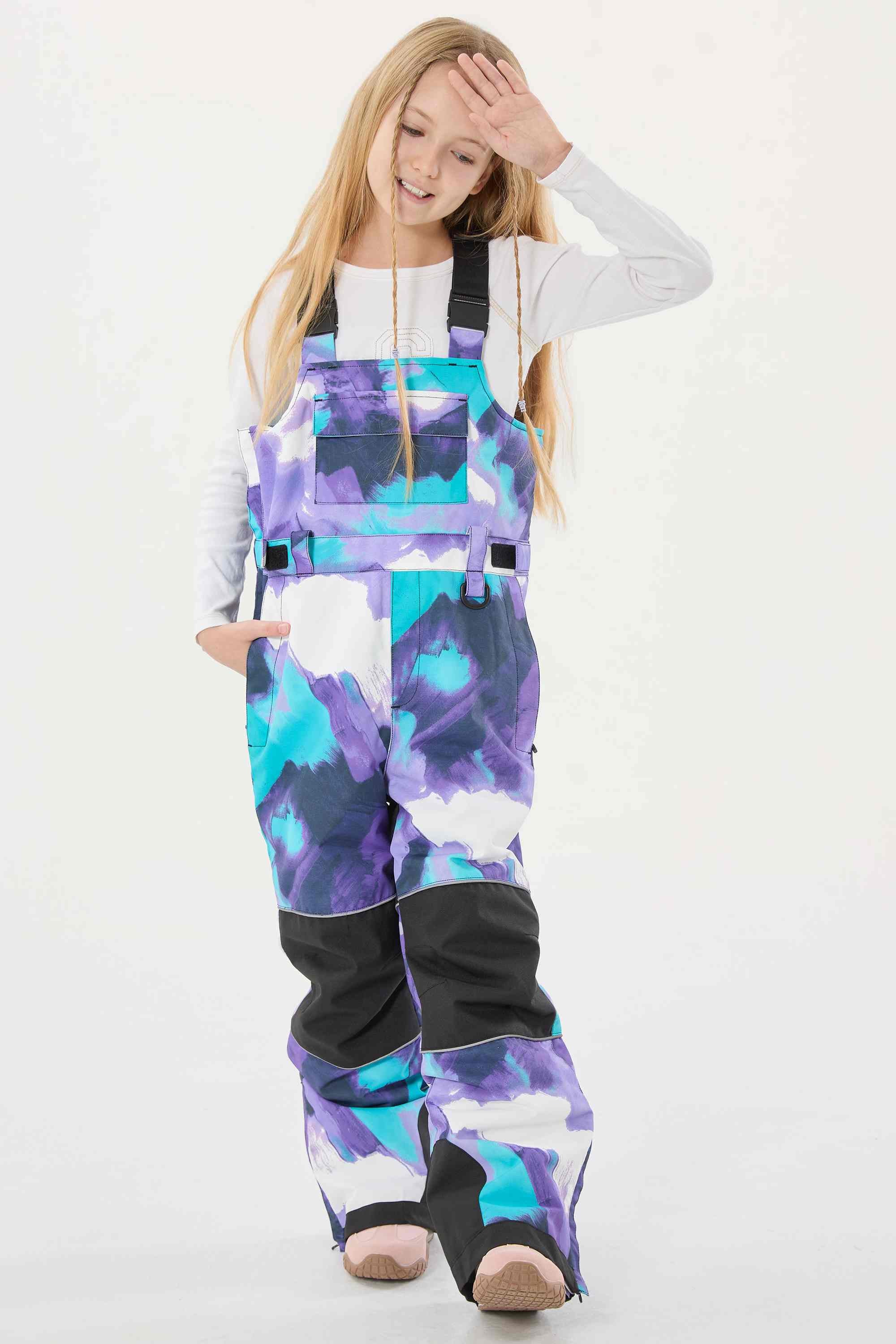Lavender Reflective Workwear Ski Bibs Durable Snow Bibs