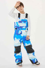 Boys’ Army Green Reflective Durable Snow Bibs Workwear Ski Bibs - Gsou Snow