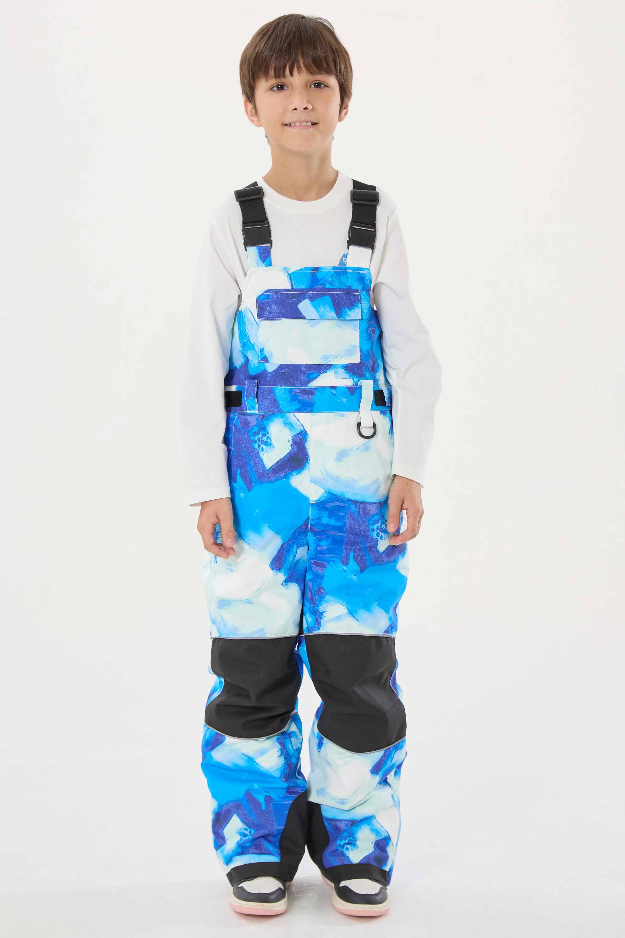 Off White Reflective Workwear Ski Bibs Durable Snow Bibs