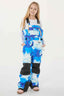 Girls’ Blue Tie-dye Reflective Durable Snow Bibs Workwear Ski Bibs - Gsou Snow