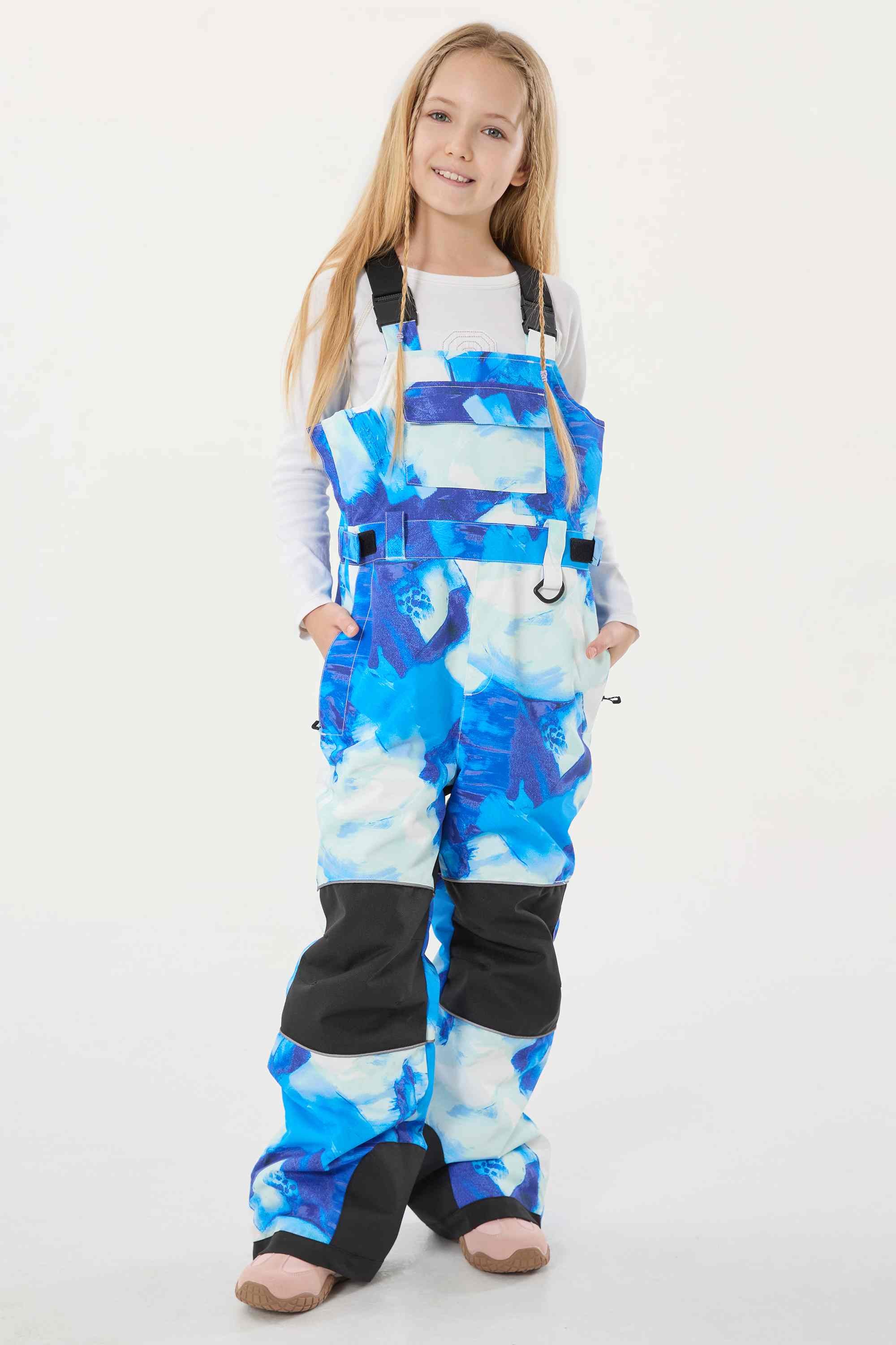 Khaki Reflective Workwear Ski Bibs Durable Snow Bibs