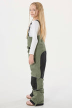 Army Green Reflective Workwear Ski Bibs Durable Snow Bibs