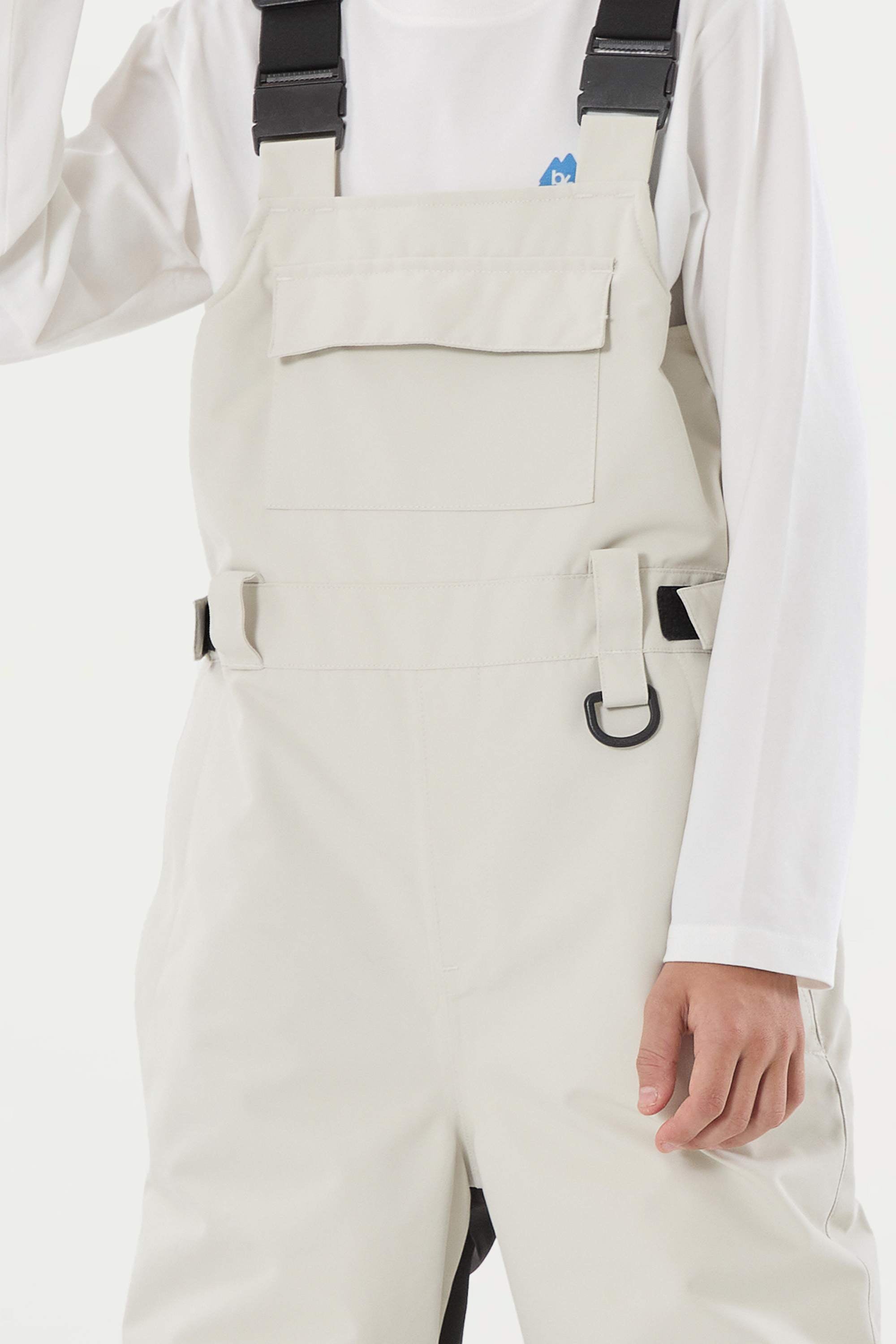 Khaki Reflective Workwear Ski Bibs Durable Snow Bibs