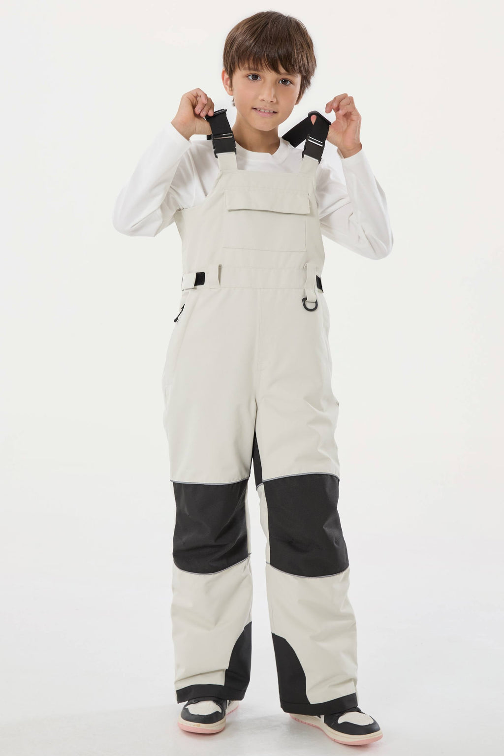 Army Green Reflective Workwear Ski Bibs Durable Snow Bibs