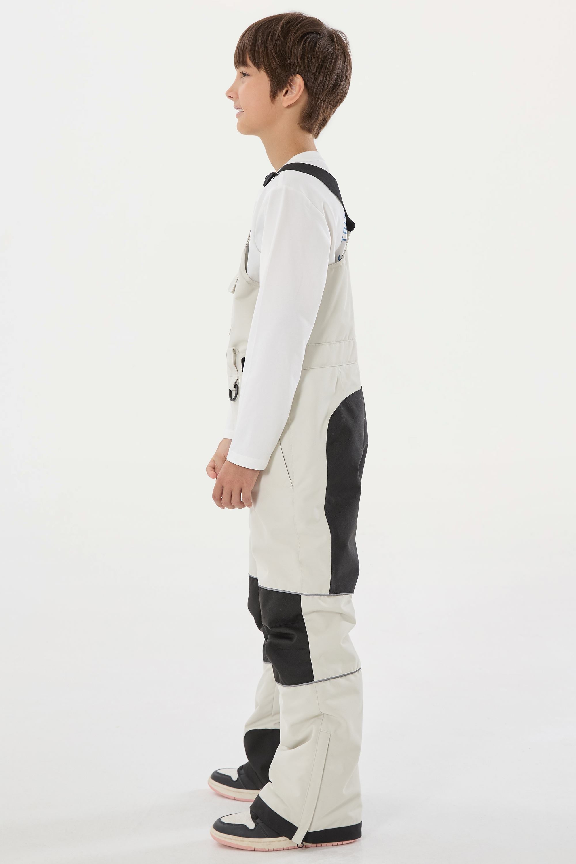 Khaki Reflective Workwear Ski Bibs Durable Snow Bibs