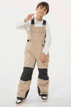 Off White Reflective Workwear Ski Bibs Durable Snow Bibs