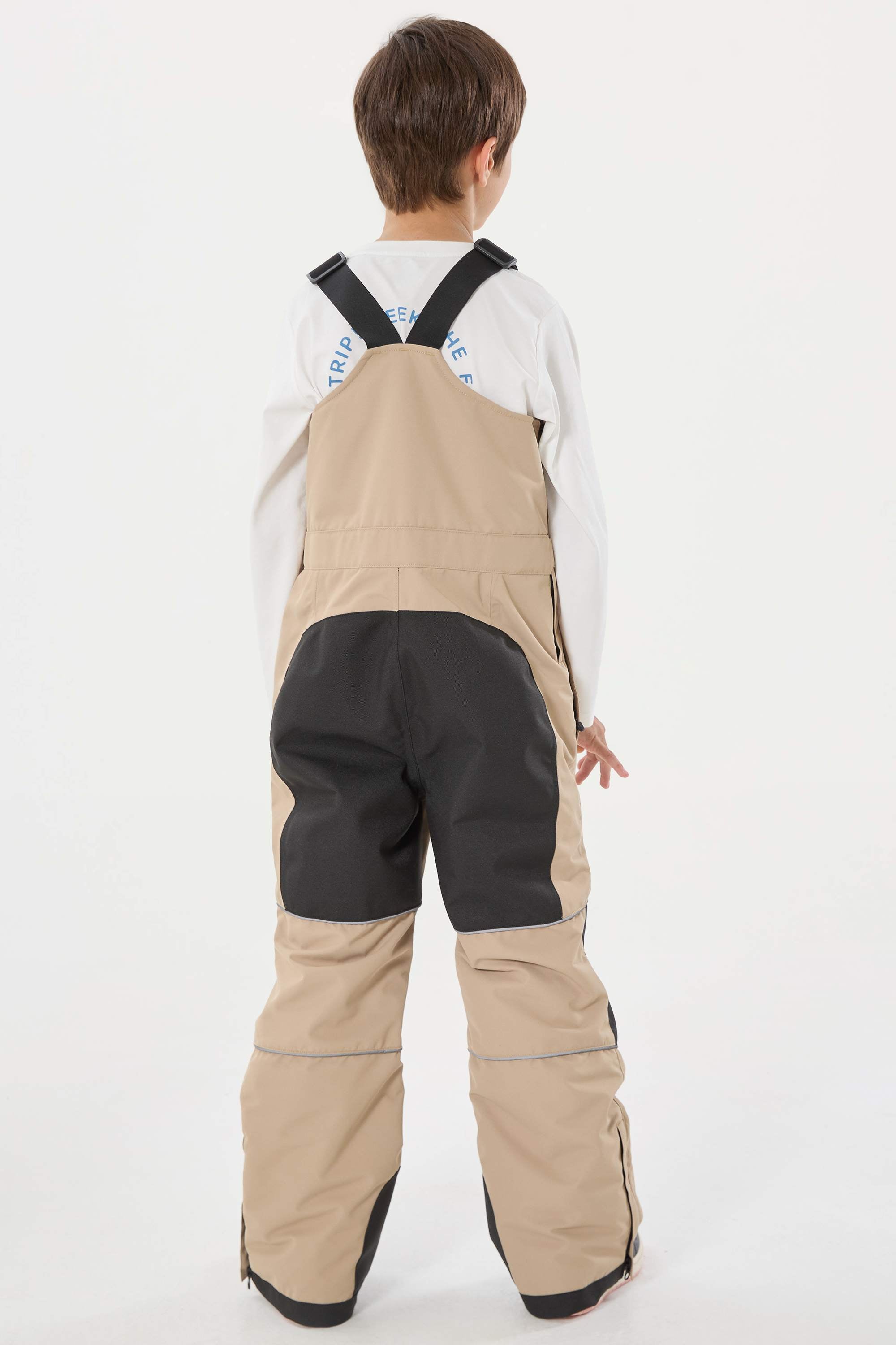 Off White Reflective Workwear Ski Bibs Durable Snow Bibs
