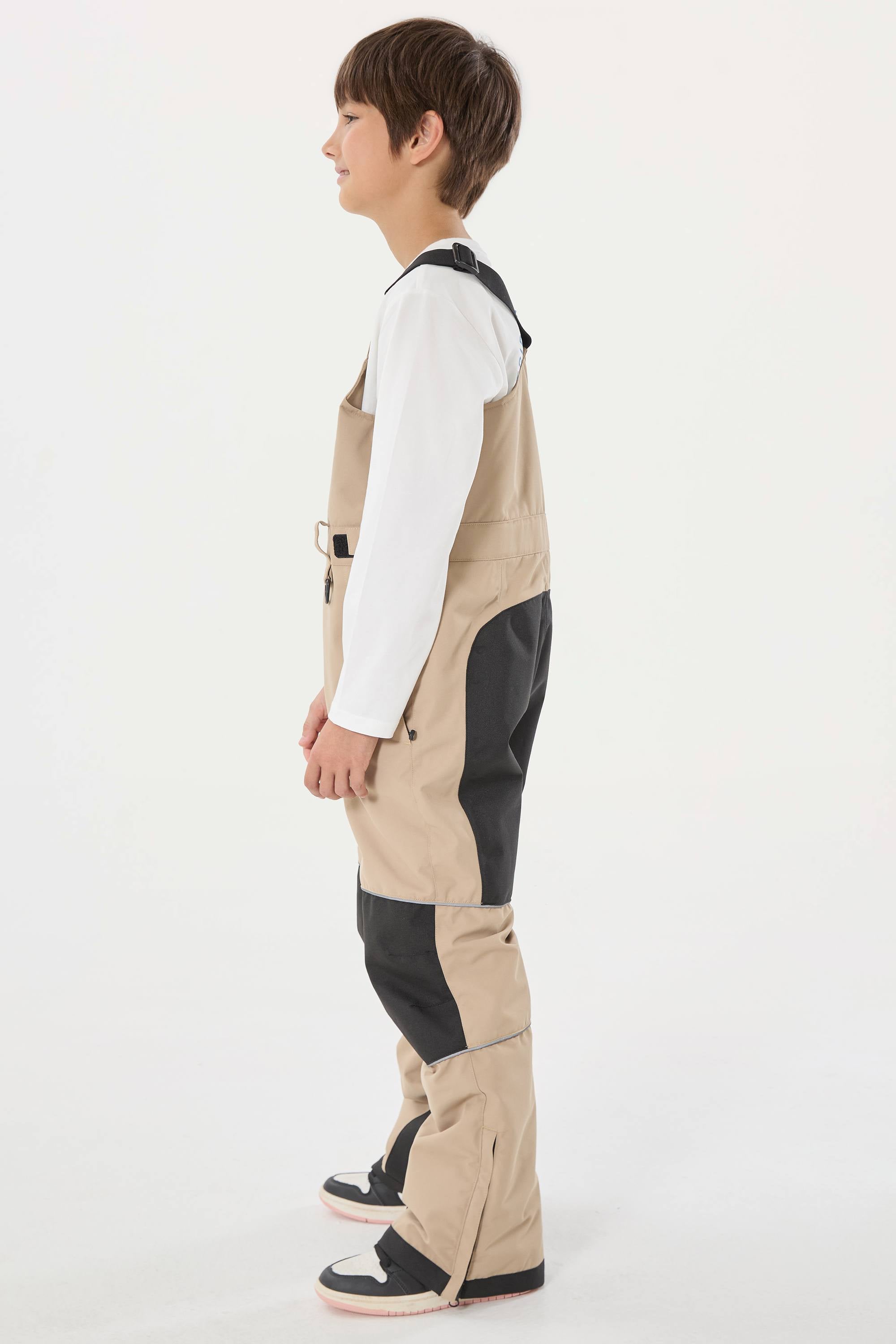 Army Green Reflective Workwear Ski Bibs Durable Snow Bibs