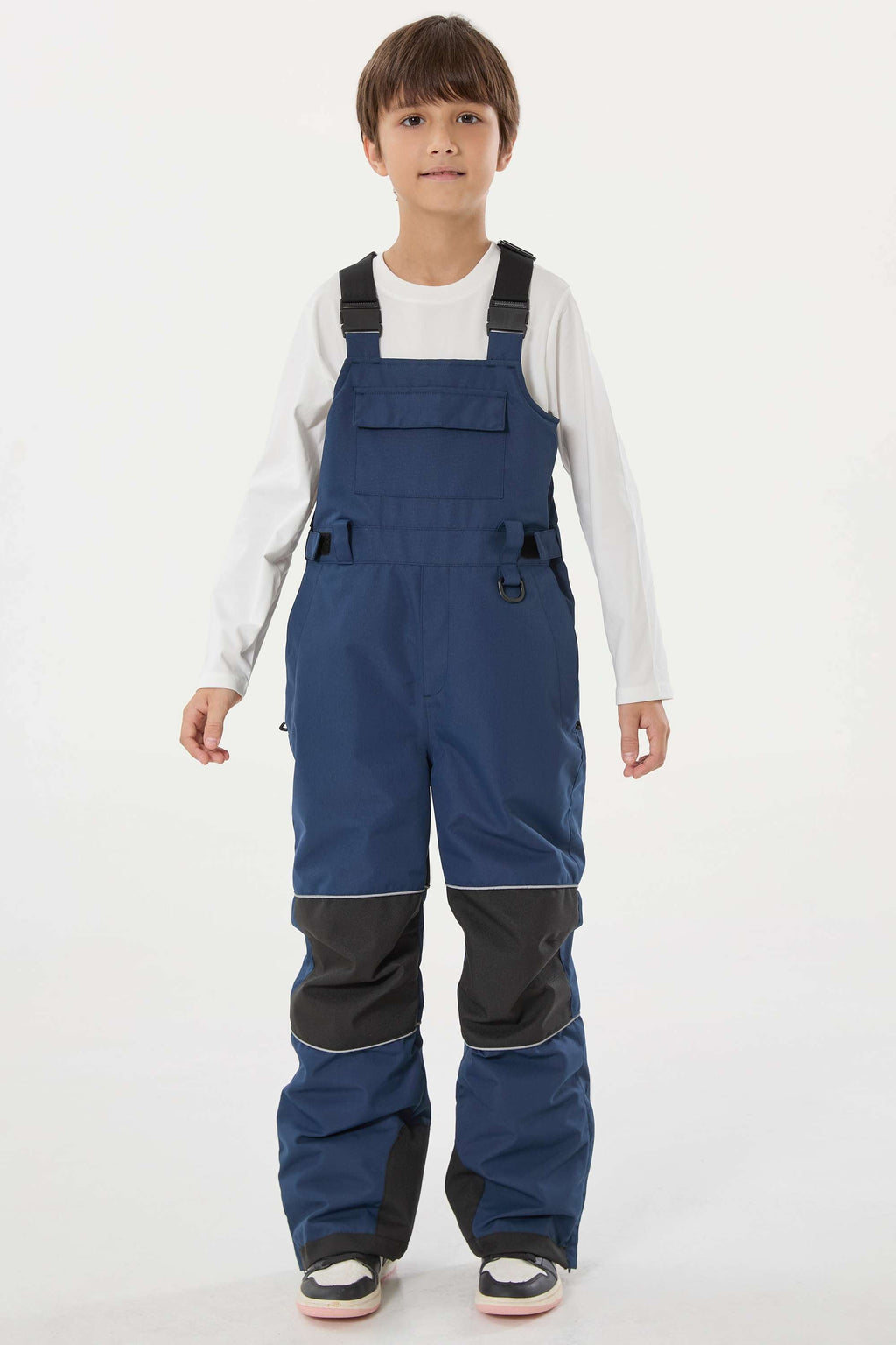 Off White Reflective Workwear Ski Bibs Durable Snow Bibs