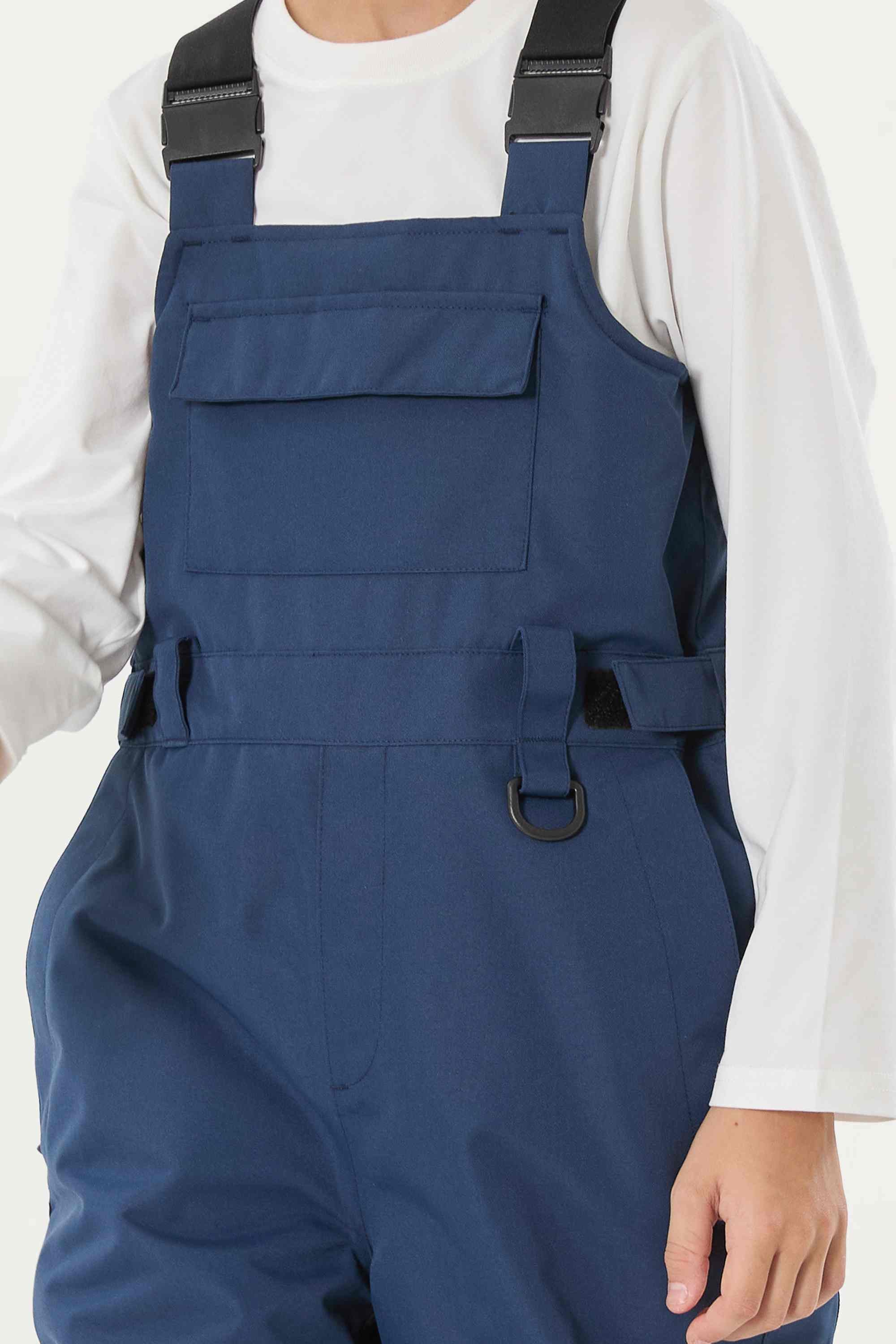 Navy Blue Reflective Workwear Ski Bibs Durable Snow Bibs Secondary image